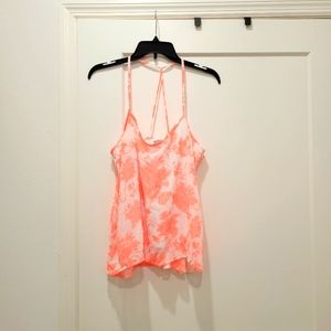 Charlotte Russe Bright Orange and White Floral Tanktop